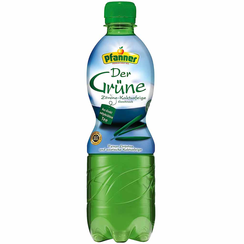 6x Pfanner Der Grüne Zitrone-Kaktusfeige grüner Tee PET á 0,5L=3L MHD 26.08.26