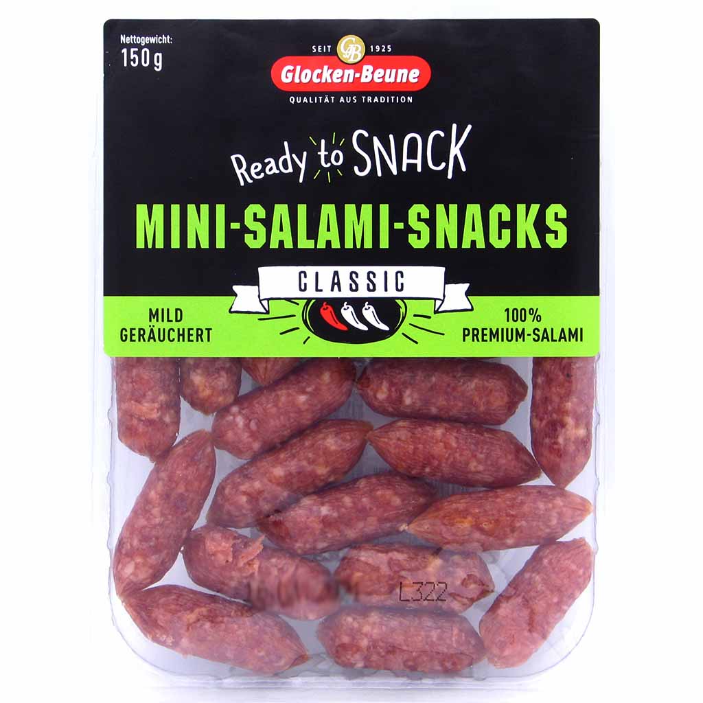 Glocken-Beune Mini Salami Snack Classic mild 150g MHD 04.07.26