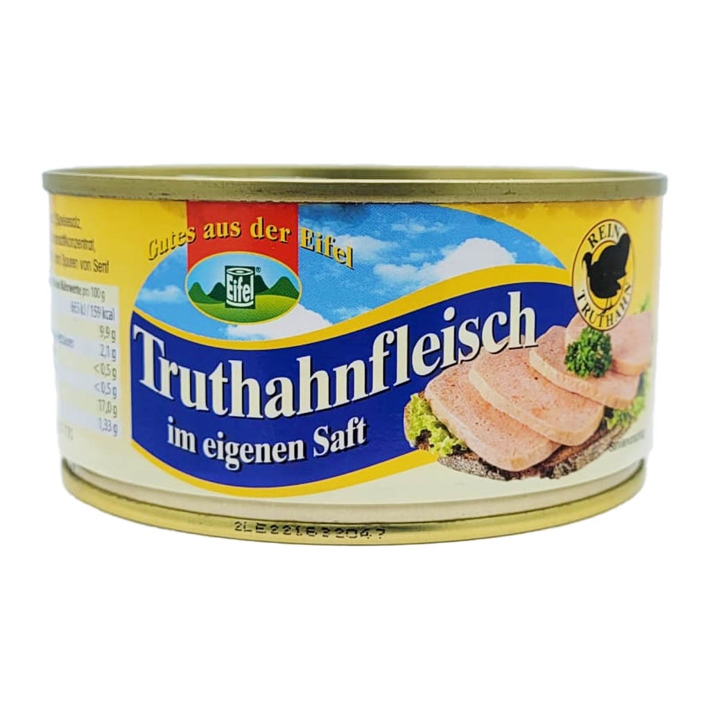 Gutes aus der Eifel Truthahnfleisch im eigenen Saft 300g MHD 21.01.29