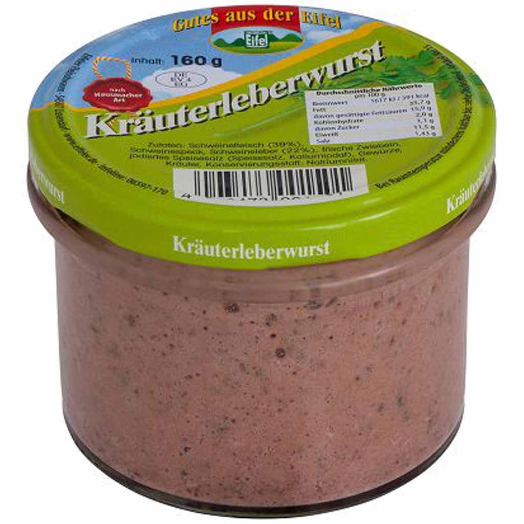 Gutes aus der Eifel Kräuterleberwurst nach Hausmacher Art 160g MHD 10.02.28