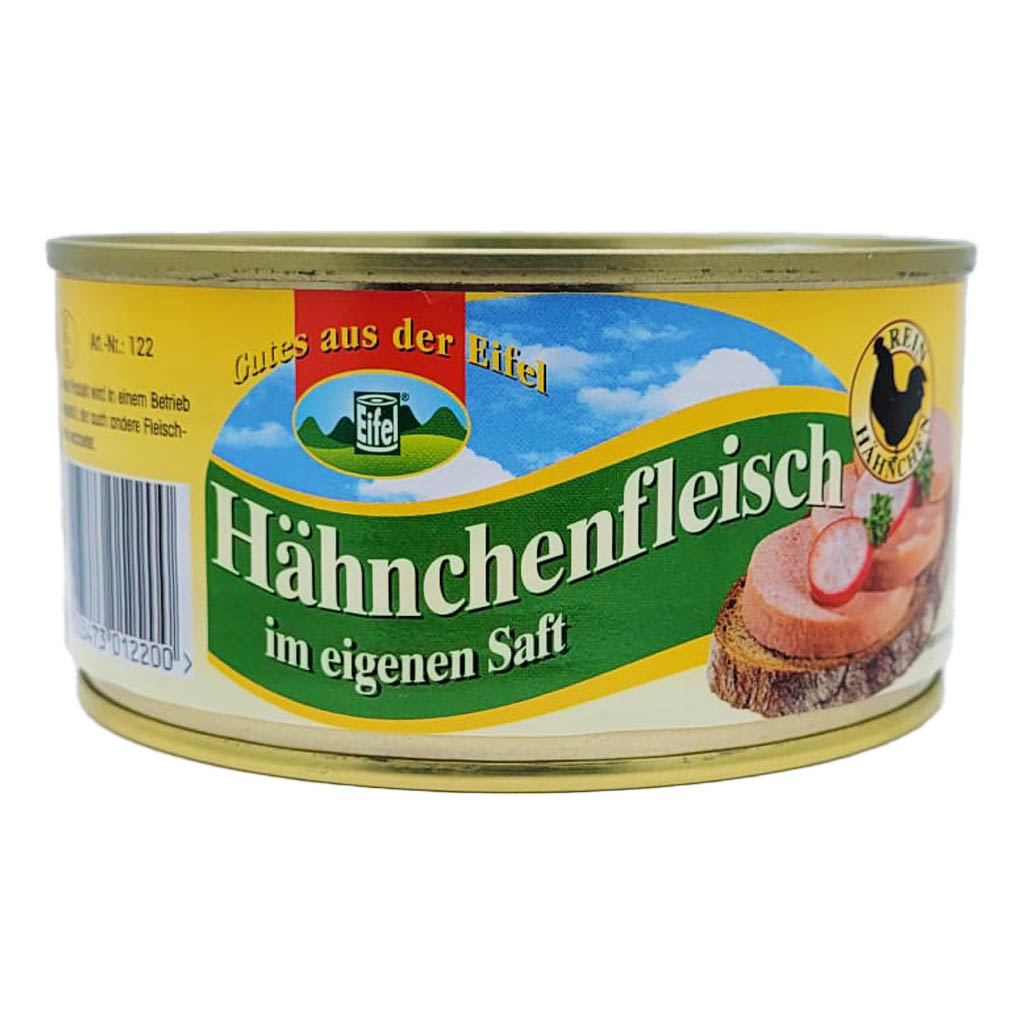Gutes aus der Eifel Hähnchenfleisch im eigenen Saft 300g MHD 03.12.28