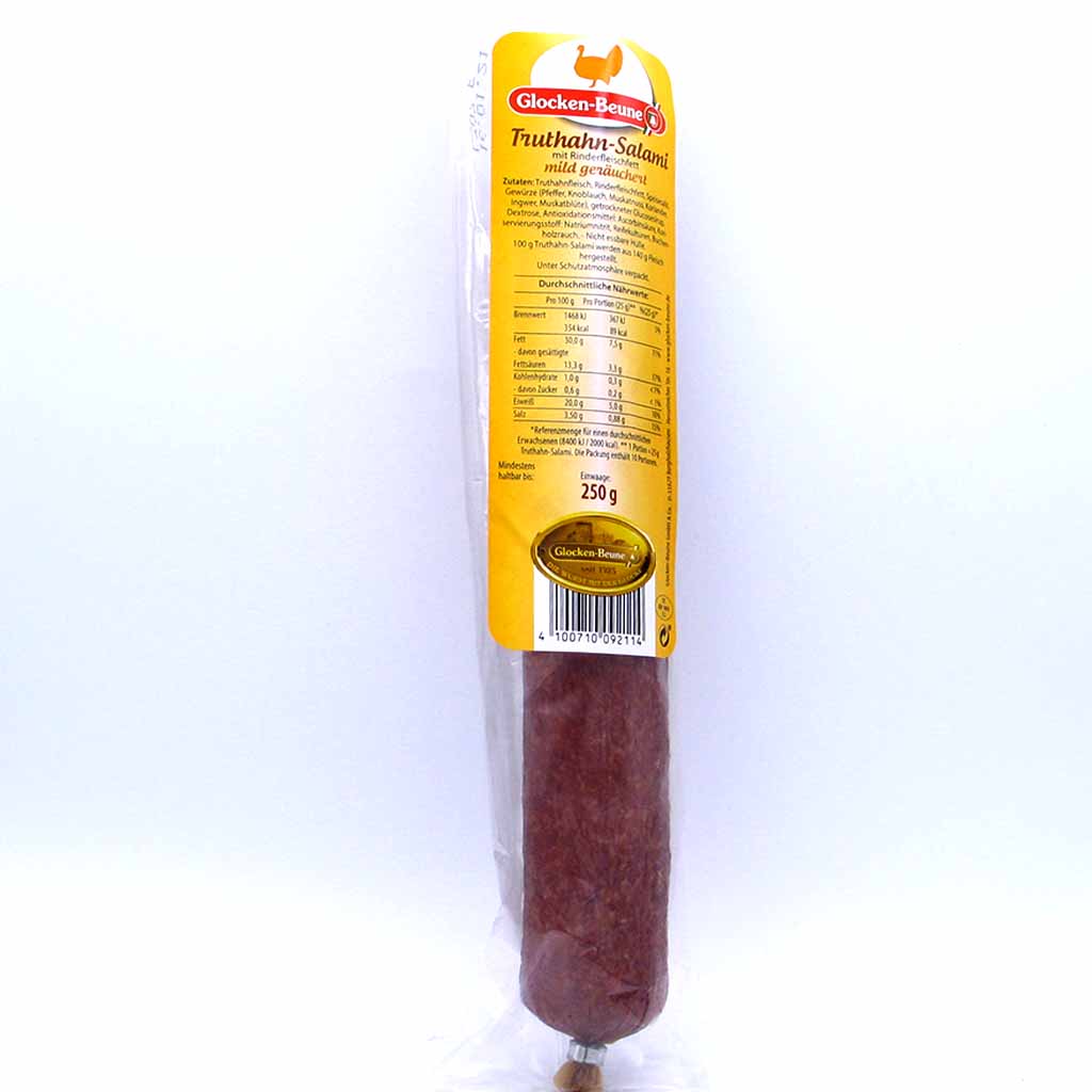 Glocken-Beune Truthahn-Salami mild geräuchert 250g MHD 02.03.26