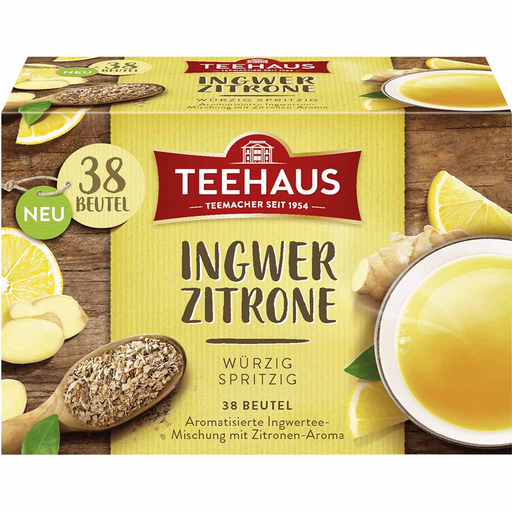 Teehaus Teemischung Ingwer Zitrone 38x1,5g=57g MHD 30.09.28