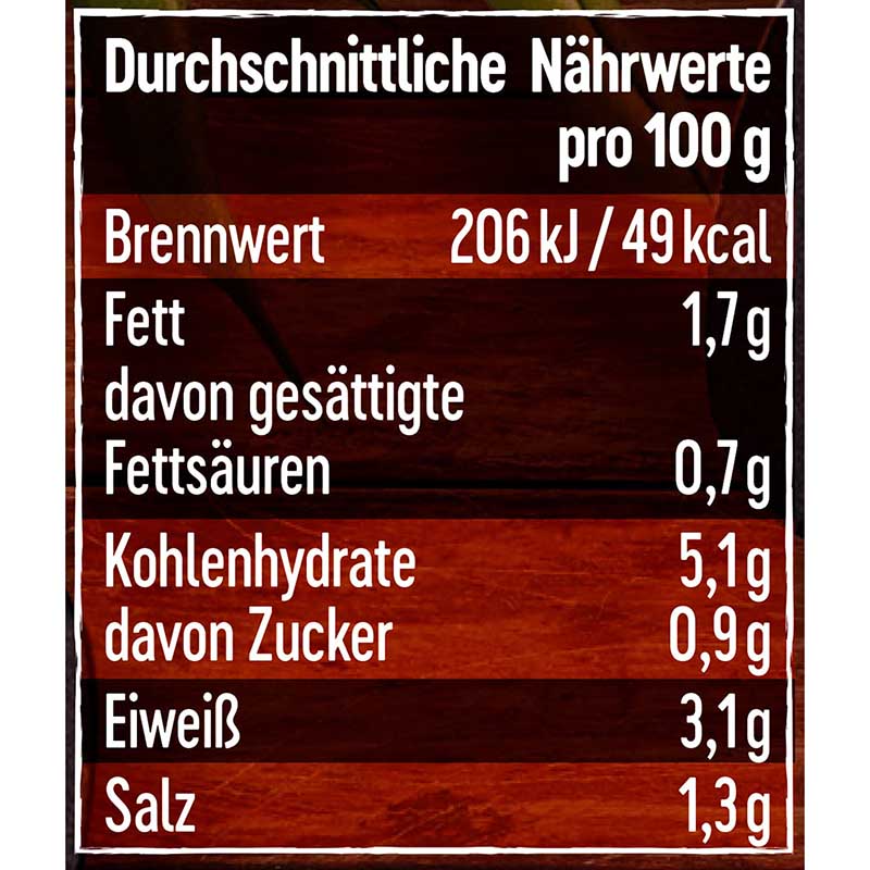 Dreistern Bohnentopf mit zartem Rindfleisch 400g Nährwerte