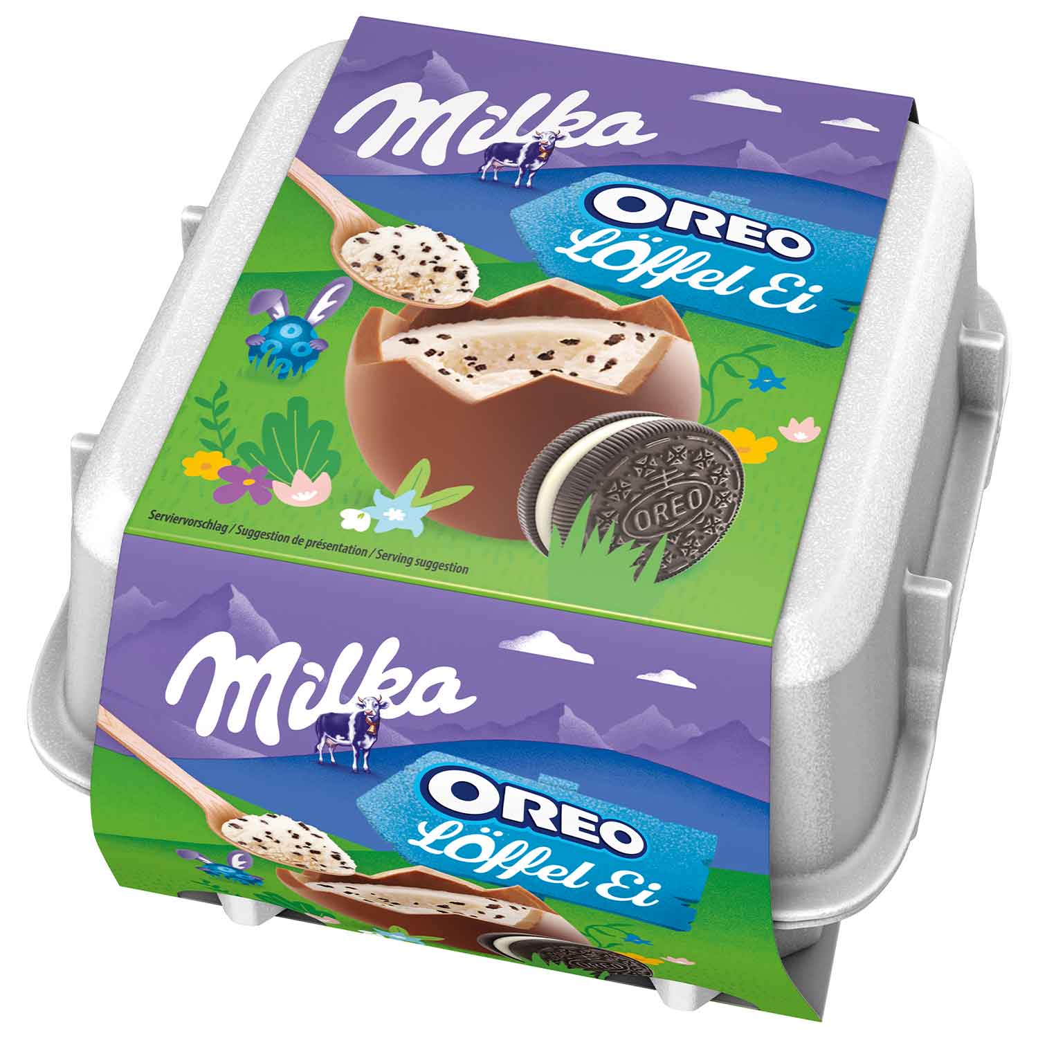 Eiscreme, Oreo, Löffel Ei, Milka, Keksrolle