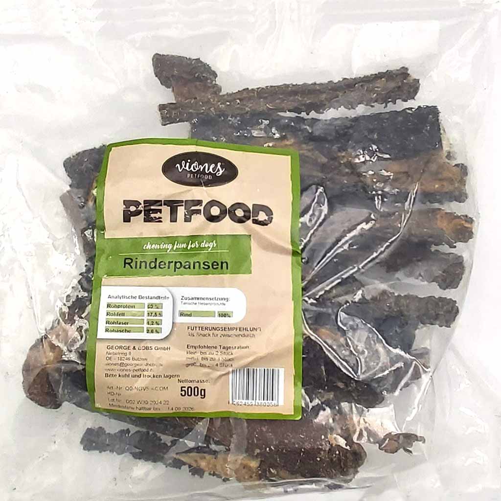 Hundesnack Rinder Pansen 500g MHD 27.02.27