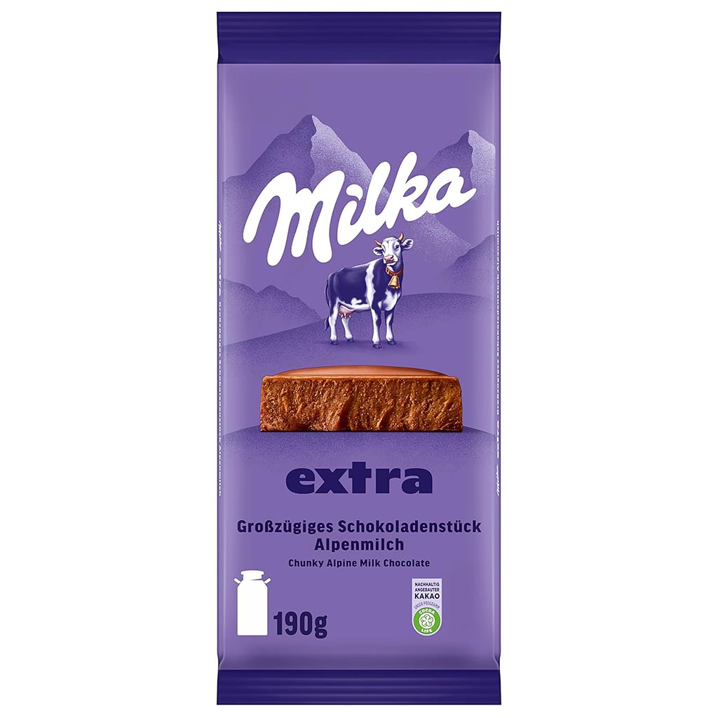 Schokolade, Milka, Alpenmilch, Kuhfigur, Chunky Mil chocolate