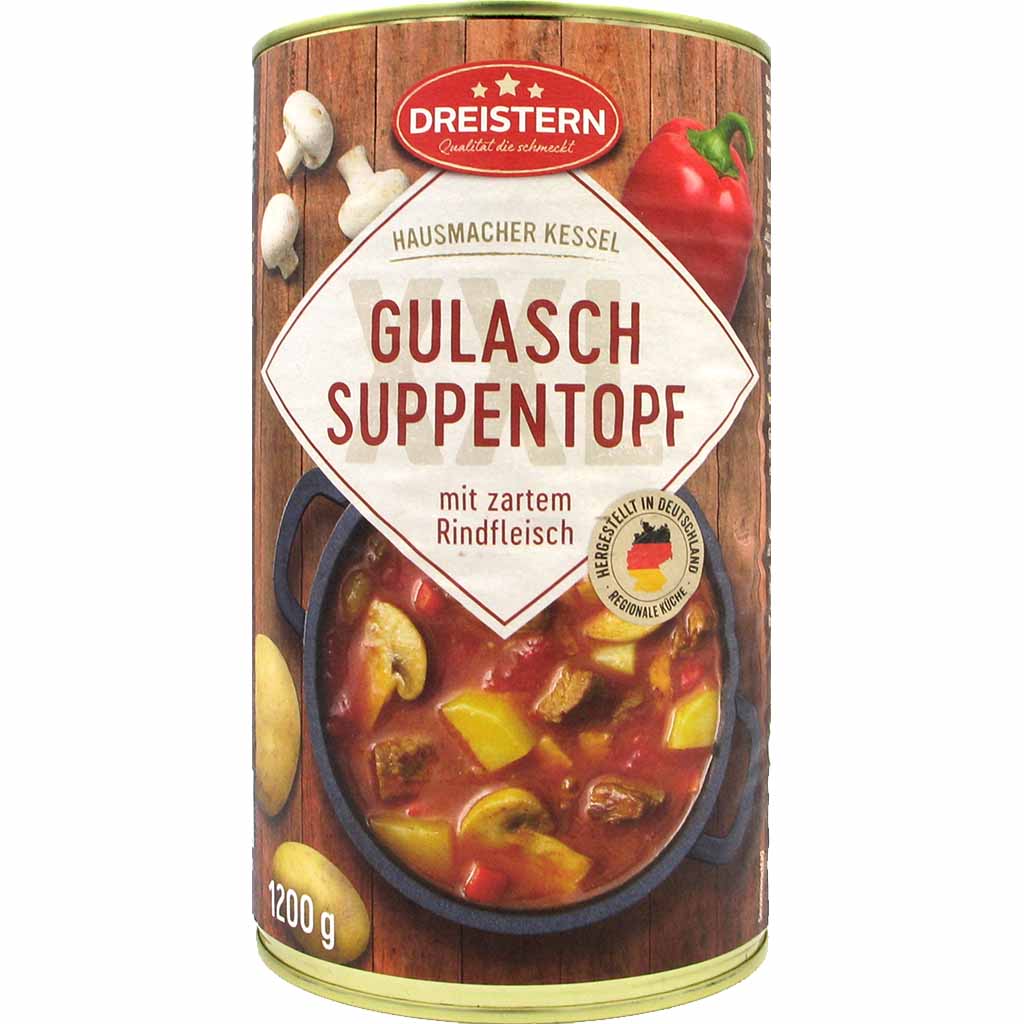 Dreistern Gulasch Suppentopf Rindfleisch 1200g MHD 20.01.29