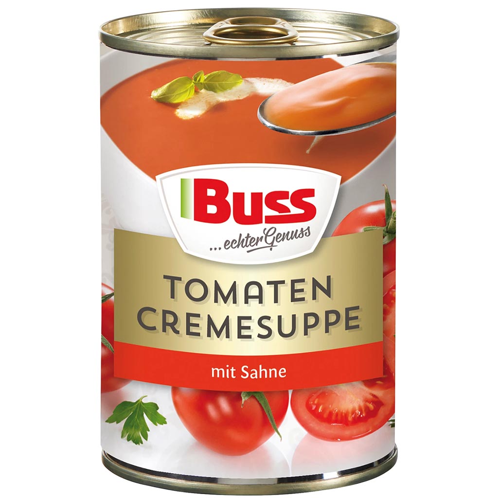 Tomatensoße, Tomatencremesuppe, Konservendose, mit Sahne, Tomaten