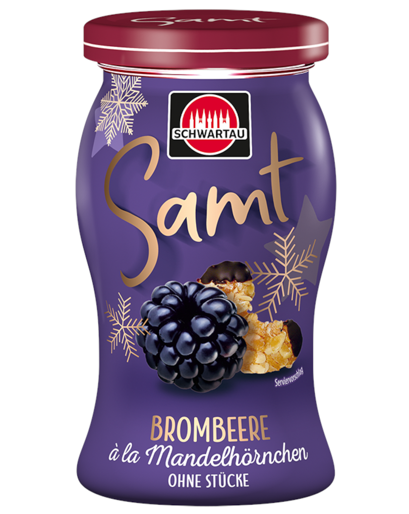 Schwartau Fruchtaufstrich Samt Brombeere a la Mandelhörnchen 270g MHD 15.08.26