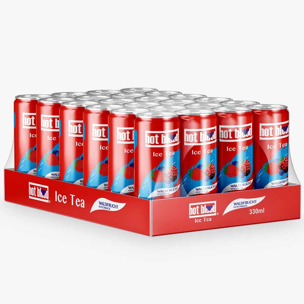 hot blood Ice Tea Waldfrucht Dosen 24 x 330ml
