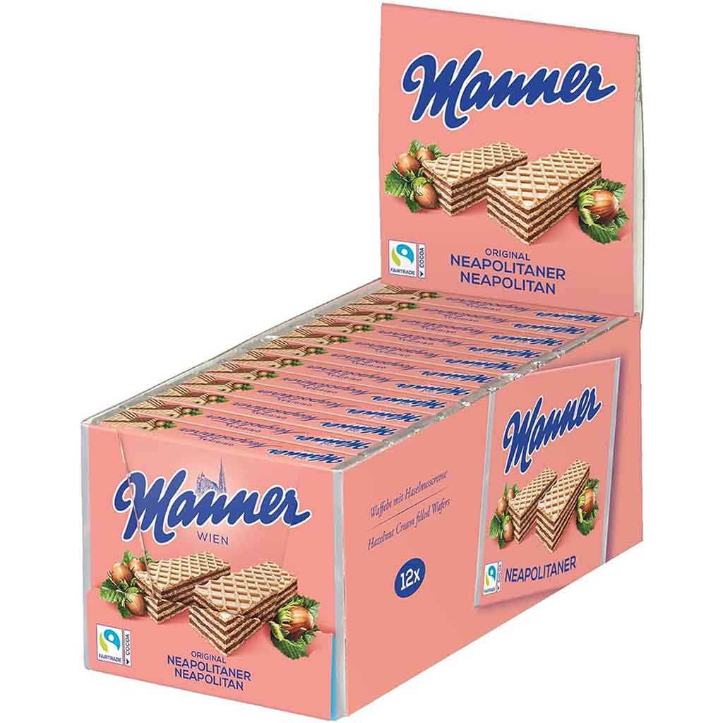 Manner Original Neapolitaner 12x75g, 900g, Haselnuss Waffel Schnitten