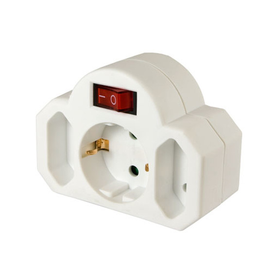 Arcas 2+1-fach Zwischenstecker mit Schalter 1er Shrink