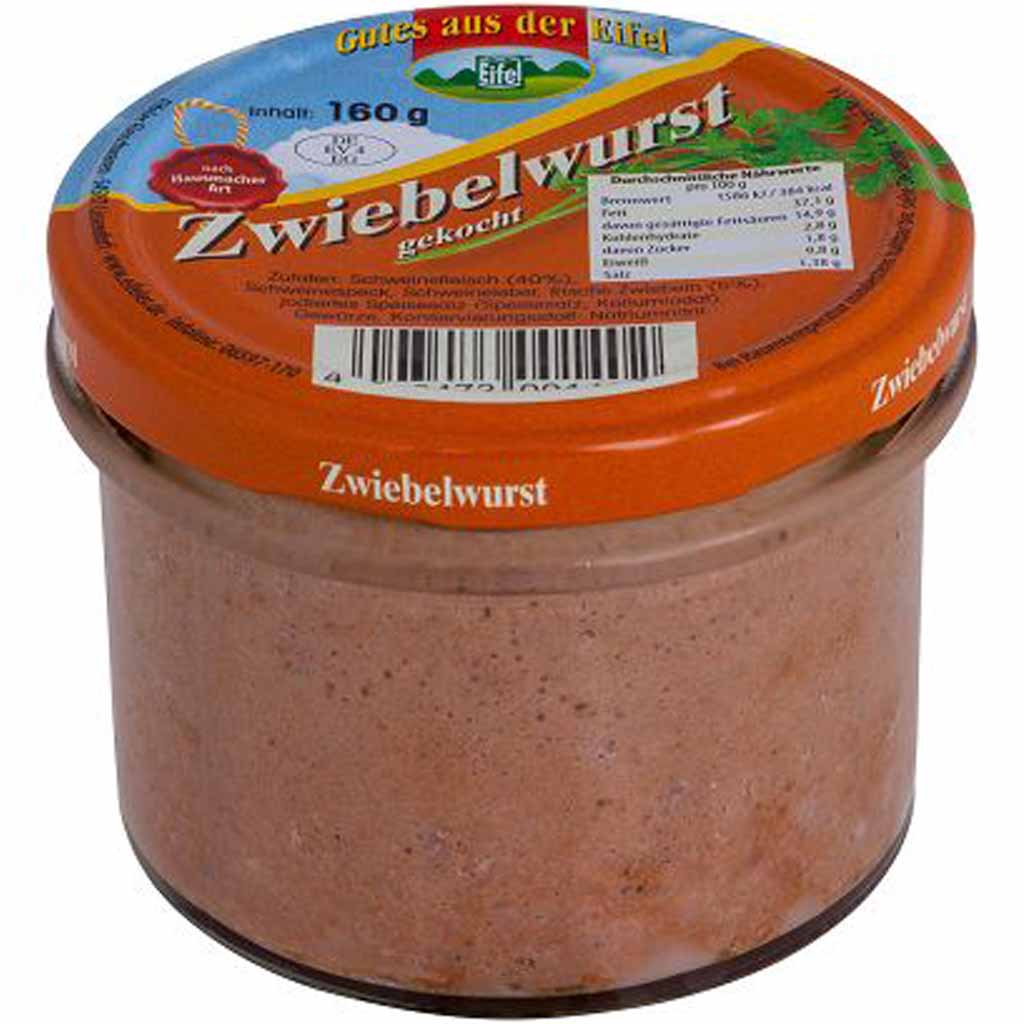 Gutes aus der Eifel Zwiebelwurst gekocht nach Hausmacher Art 160g MHD 03.02.28