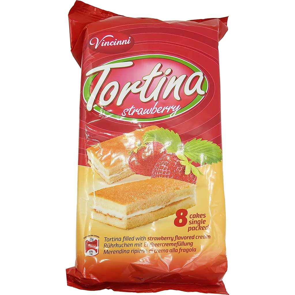 200g Vincinni Tortina Erdbeer-Creme 8 Küchlein