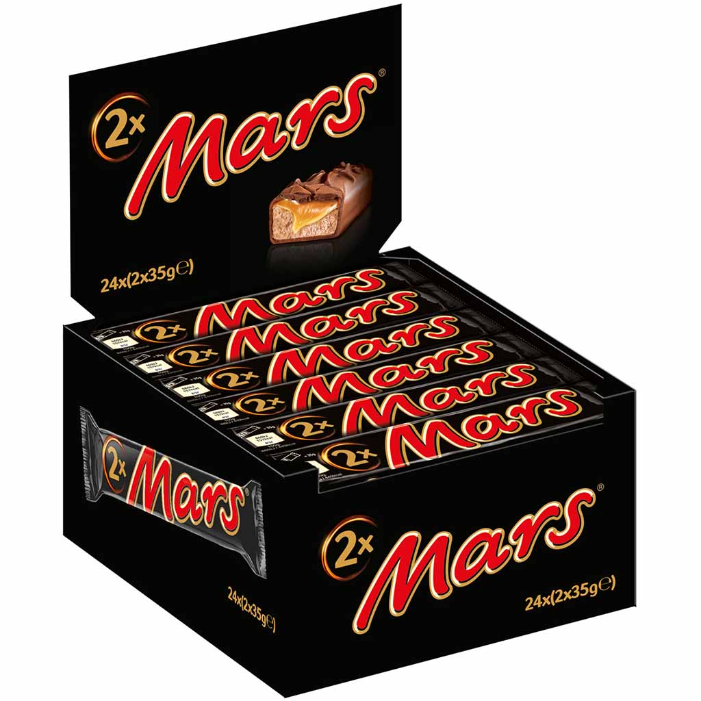 MARS® Schokoriegel 24x70g = 1680g in Thekendisplay Box GTIN 5000159560122