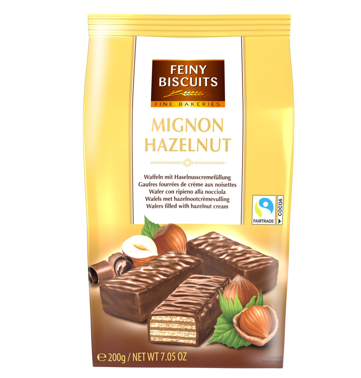 Feiny Biscuits Mignon Waffeln mit Haselnusscremefüllung 200g MHD 27.03.27