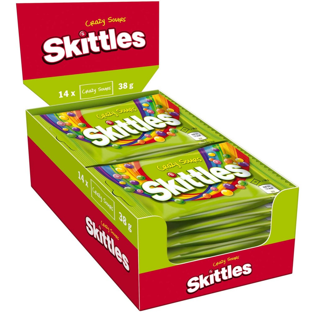 Skittles Kaudragees Crazy Sours 14x38g=532g MHD 01.02.27