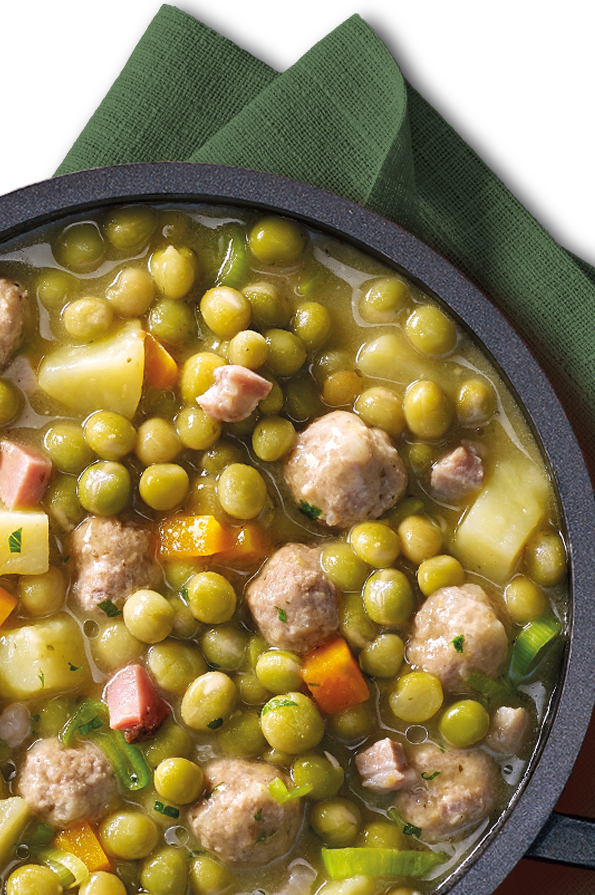 Dreistern Hausmacher Erbseneintopf mit Fleischklößchen und Kartoffel 400g MHD 13.10.28