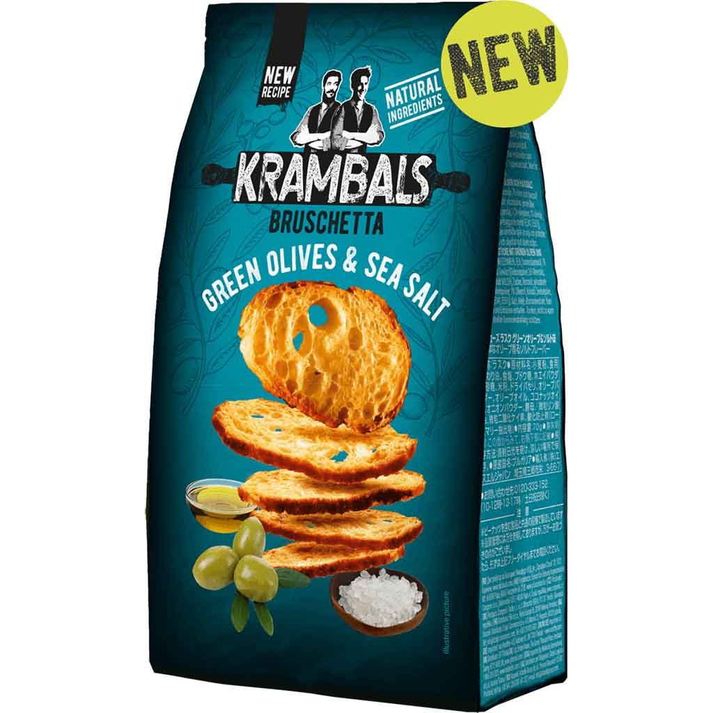 Krambals Bruschetta Green Olives & Sea Salt 70g MHD 19.10.26