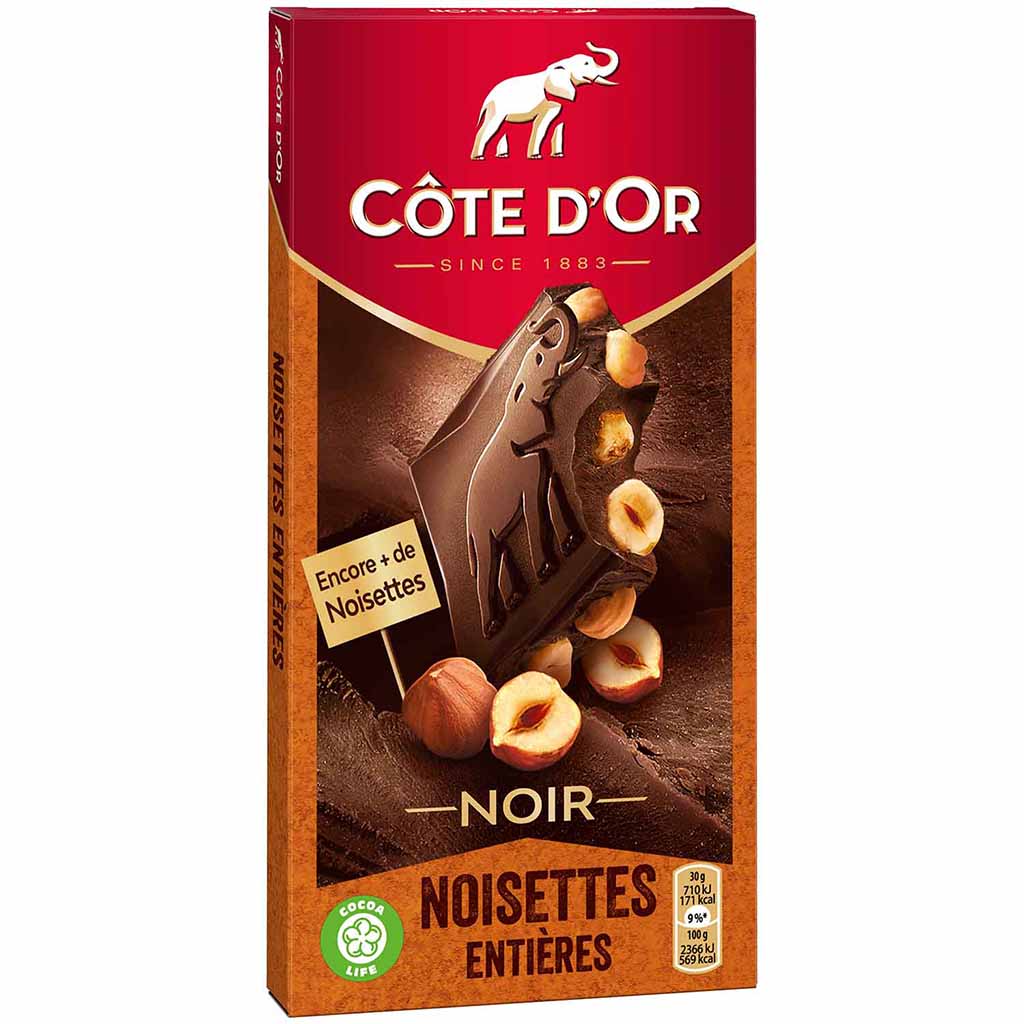 Cote D'Or Tafelschokolade Noir Noisettes Entières 180g MHD 14.03.26