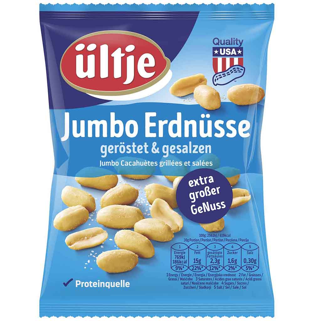 ültje Jumbo Erdnüsse geröstet & gesalzen 200g MHD 30.07.26