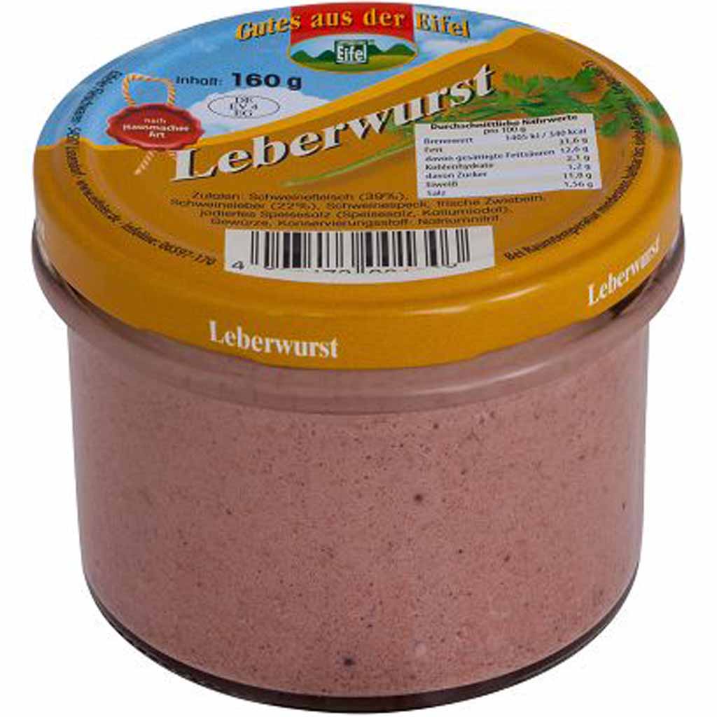 Gutes aus der Eifel Leberwurst nach Hausmacher Art 160g MHD 03.02.28