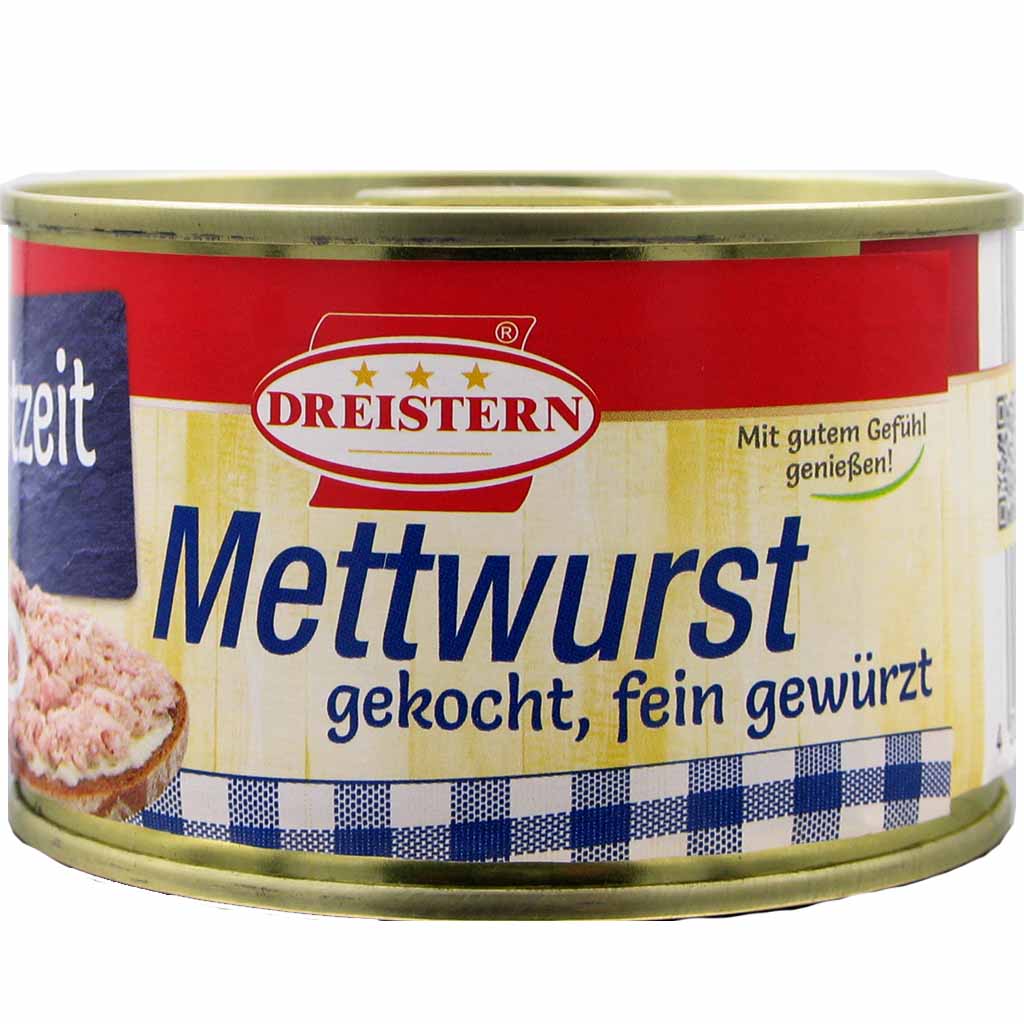 Dreistern Mettwurst gekocht und fein gewürzt 160g MHD 05.02.29