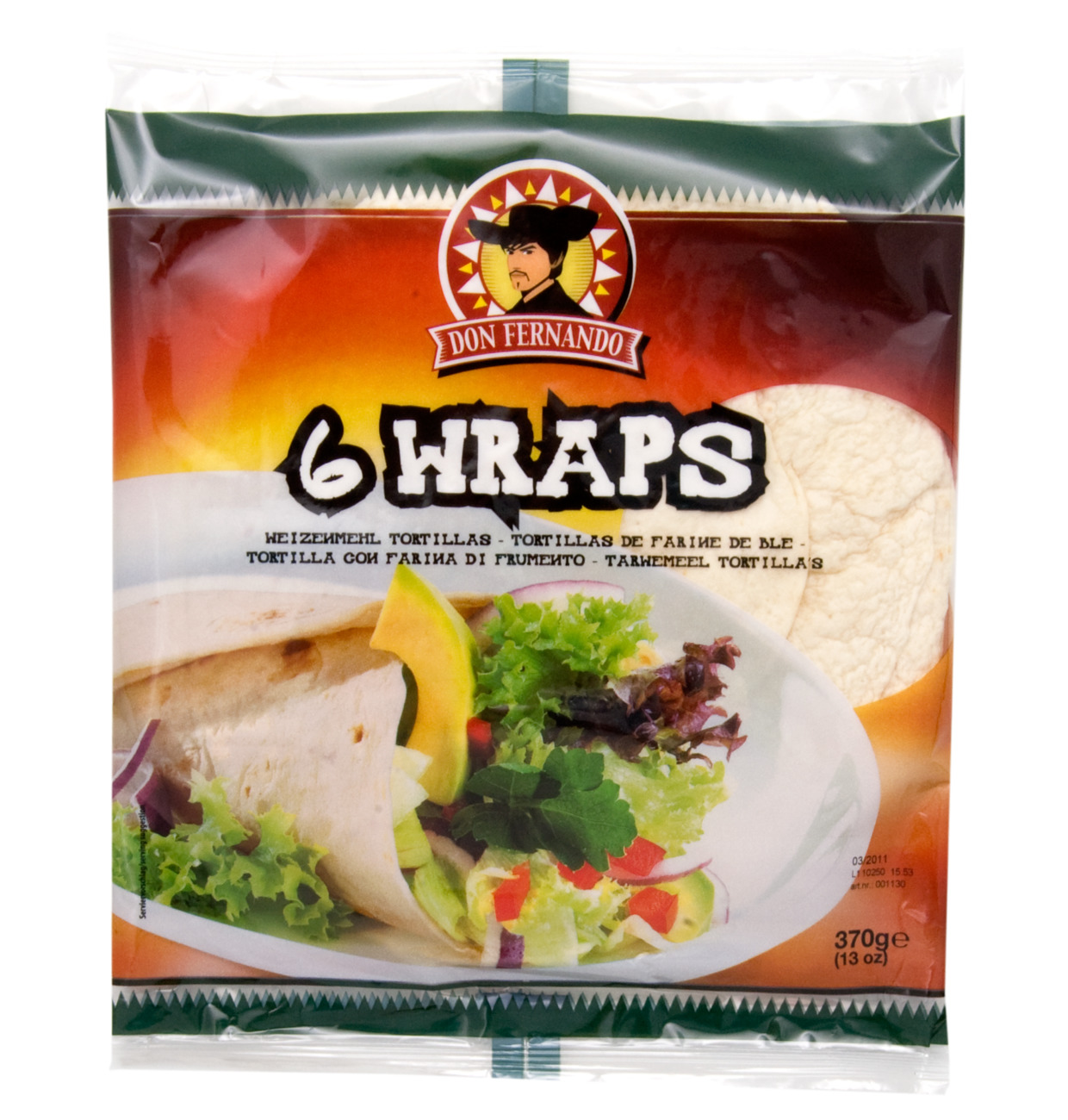Don Fernando Wraps Weizenmehl Tortillas 370g (6x25cm) MHD 10.05.26