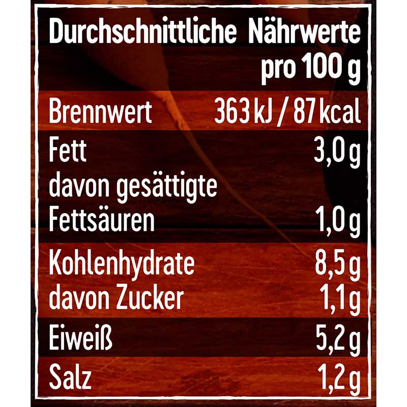 Dreistern Linsentopf mit Wiener Würstchen 400g Nährwerte