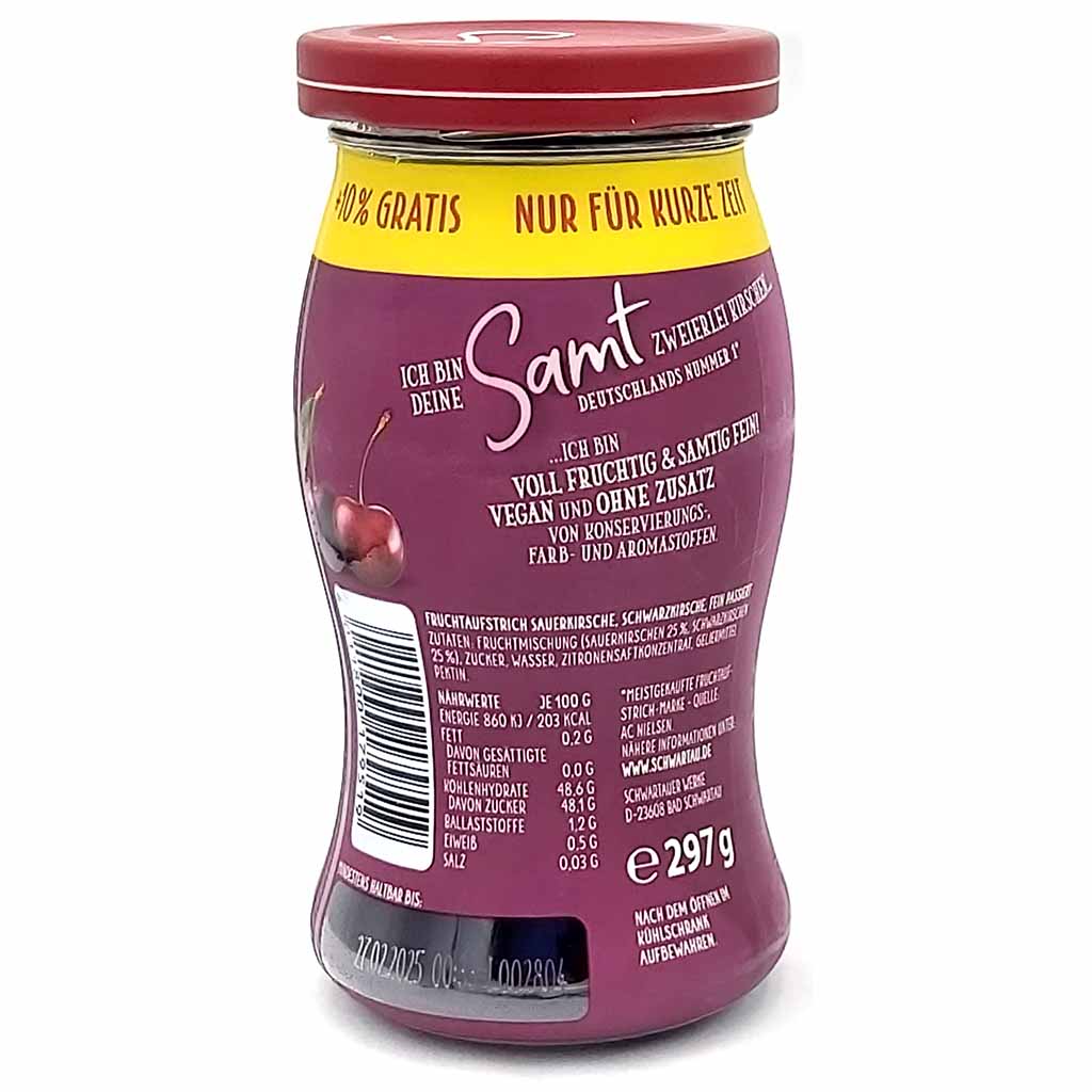 https://www.lebensmittel-sonderposten.de/media/image/98/fc/a5/Schwartau-Samt-Zweierlei-Kirschen-297g-Glas_back.jpg