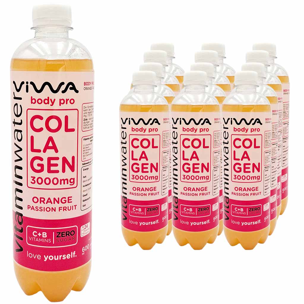 Viwa Body pro Vitaminwater Orange Passionsfrucht 12x600ml PET Fl. = 7,2L, 5999885917846, 15999885917843