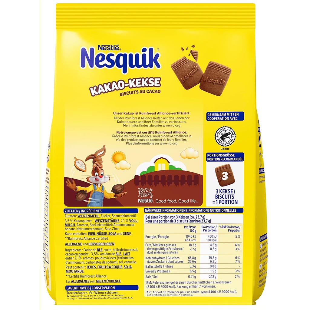 Kakao-Kekse, Schokoladenkekse, Nesquik, Backzutat, Gelbes Packung
