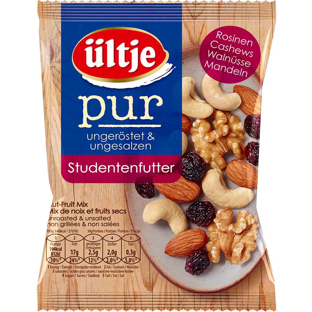 ültje pur Studentenfutter ungeröstet & ungesalzen 150g MHD 30.05.26