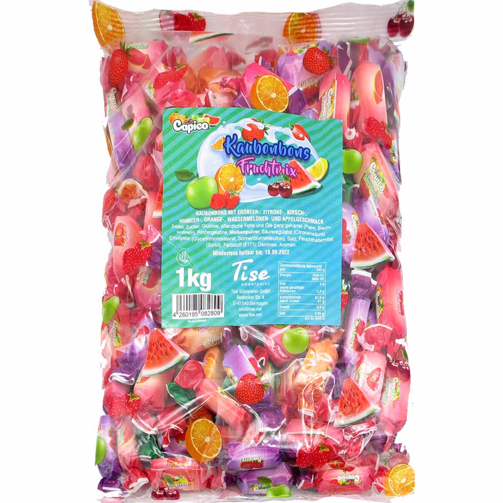 1kg Capico Kaubonbons Fruchtmix 7-fach sortiert MHD 10.03.28
