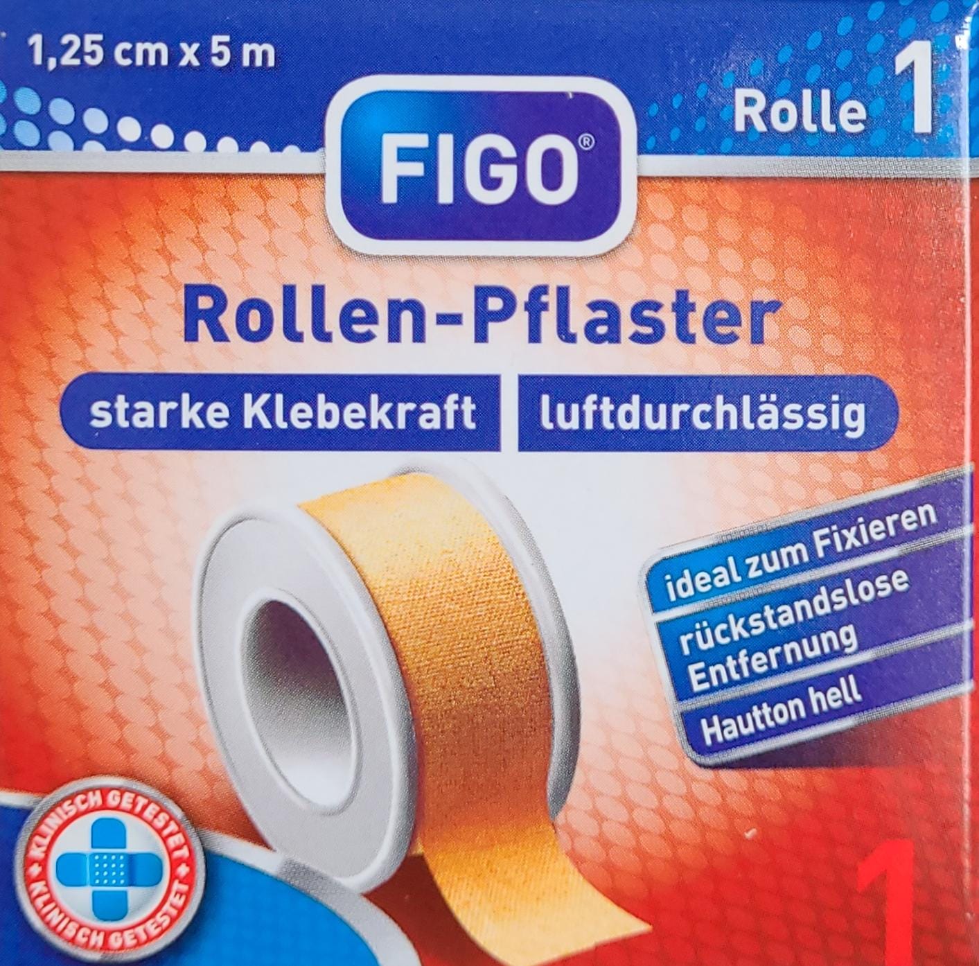 Rollenpflaster 1,25 cm x 5 m Faltschachtel, Heftpflaster MHD 30.07.28