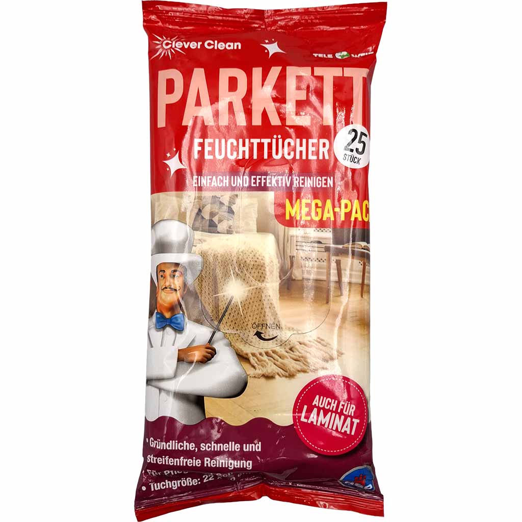Parkett Feuchttücher Mega Pack 25 Stück