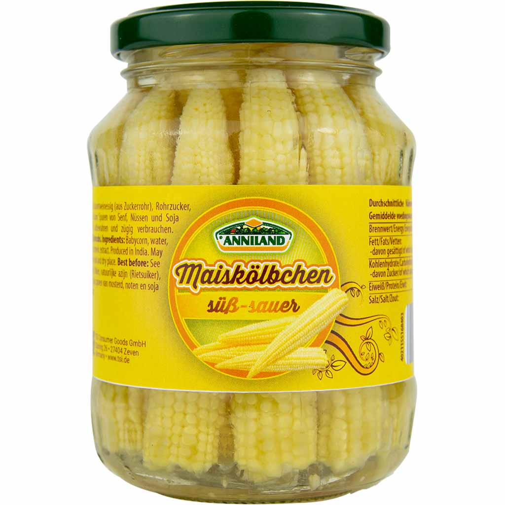 Anniland Maiskölbchen süß-sauer 190g MHD 16.10.27
