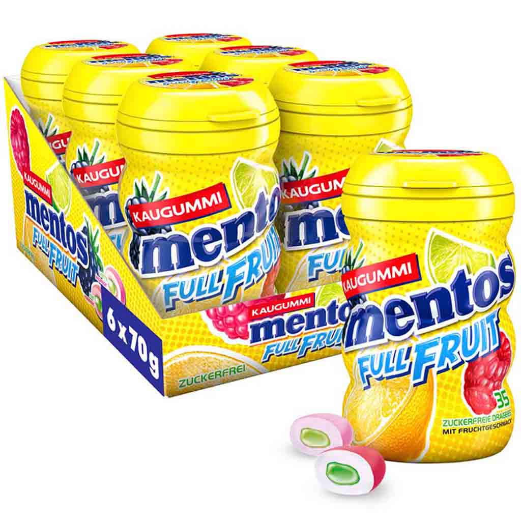Mentos Kaugummi Dragees Full Fruit 6x70g=420g