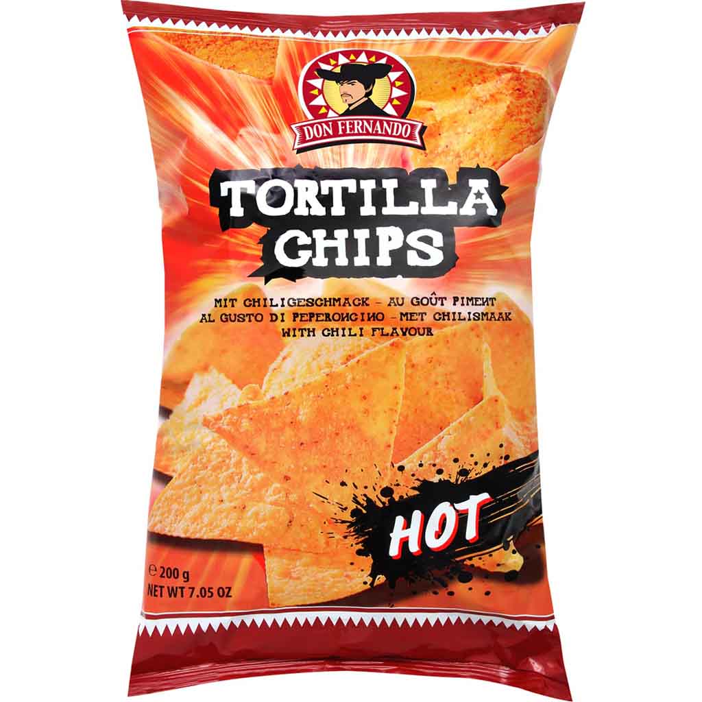 Don Fernando Tortilla Chips Hot 200g MHD 07.08.26