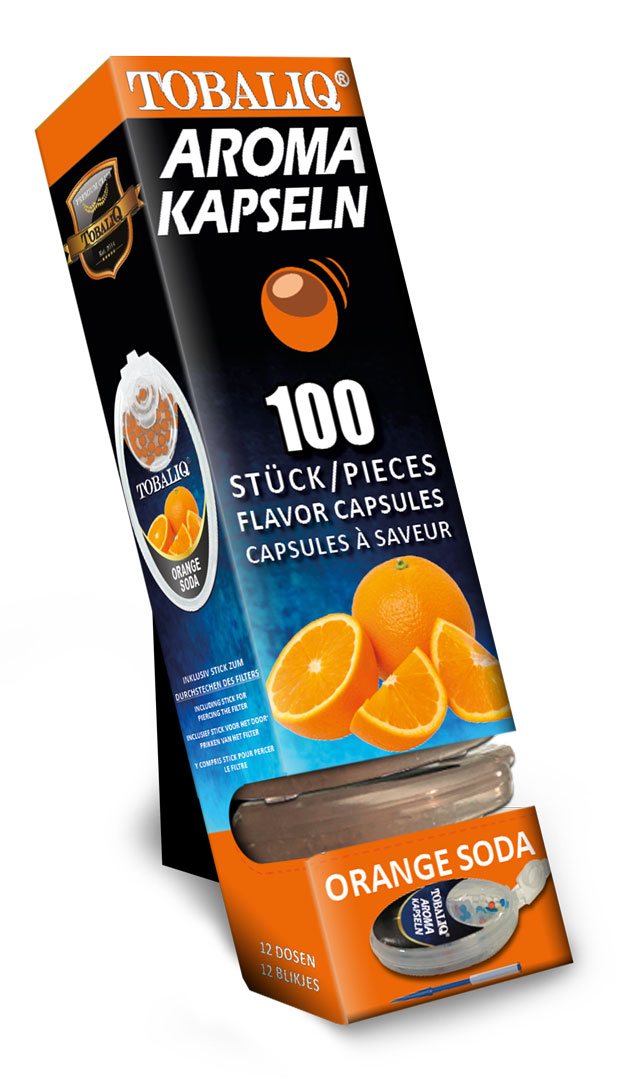 Aroma Kapseln für Ihre Zigarette 12x100 Stück= 1200 Stück Orange Soda Geschmack