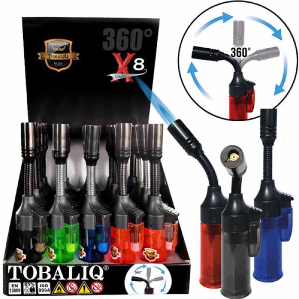 20x TobaliQ Elektronik Jet Flame Brenner FLEXI 360° X8