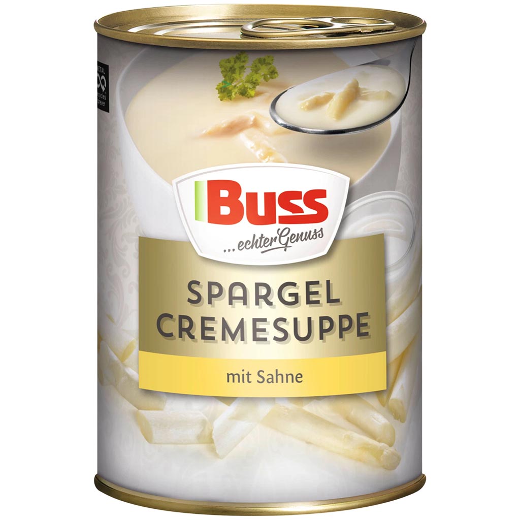 Spargelcremesuppe, Suppe, Doseninhalt, Sahne, Buss