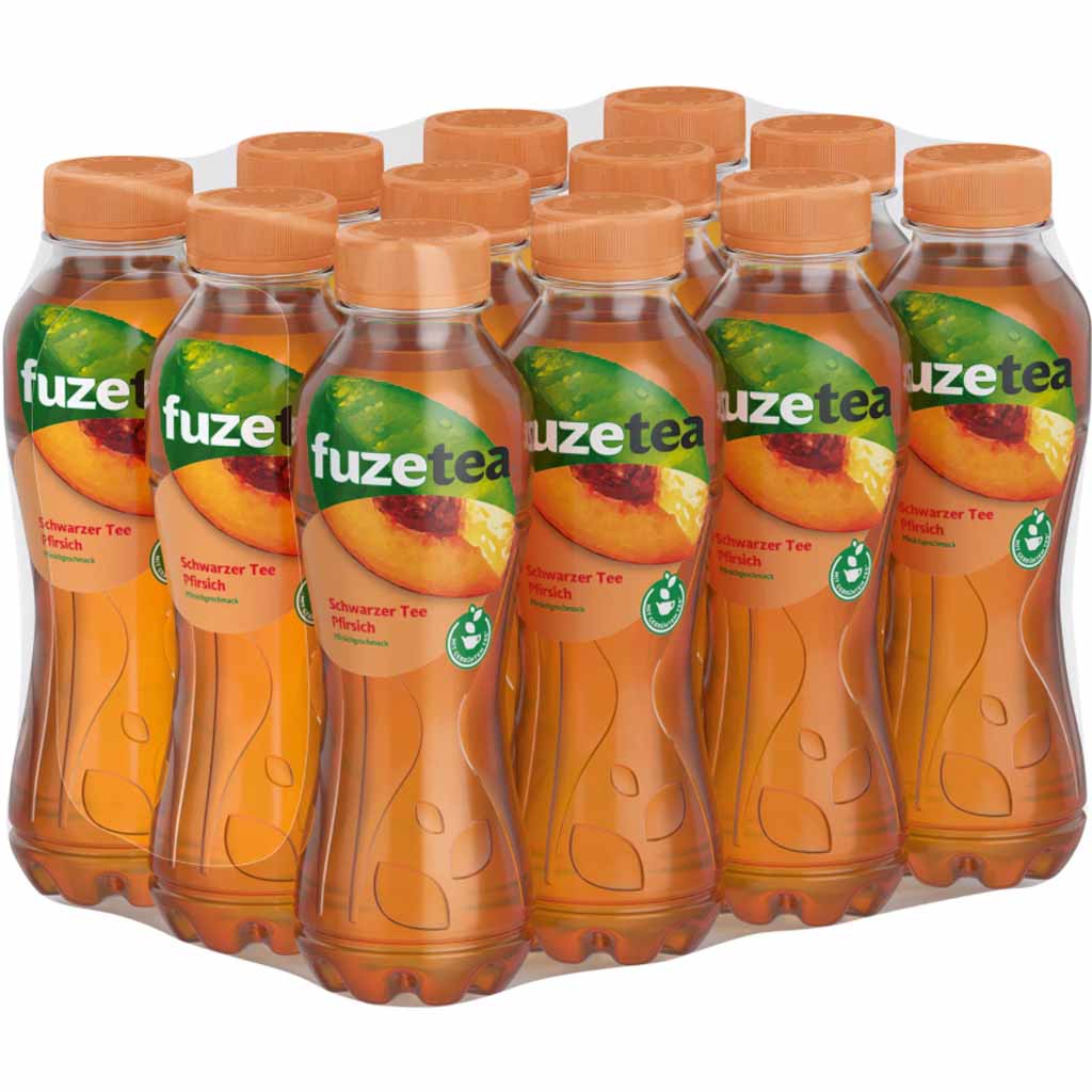 12x Fuze Tea Schwarzer Tee Pfirsich PET á 400ml=4,8L MHD 30.11.26