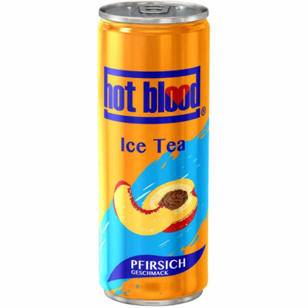 hot blood Ice Tea Pfirsich Dosen 330ml MHD 14.10.27