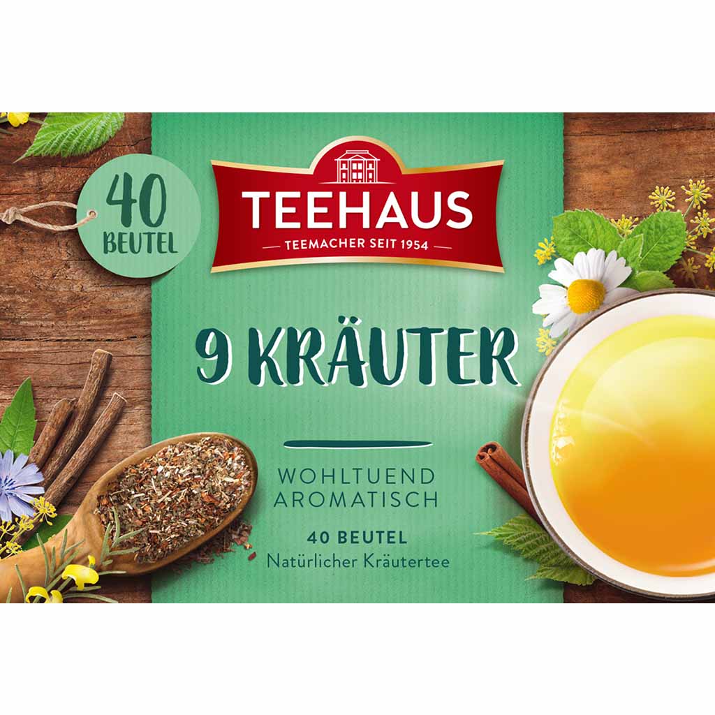 Teehaus Teemischung 9 Kräuter 40x1,5g=60g MHD 30.10.28