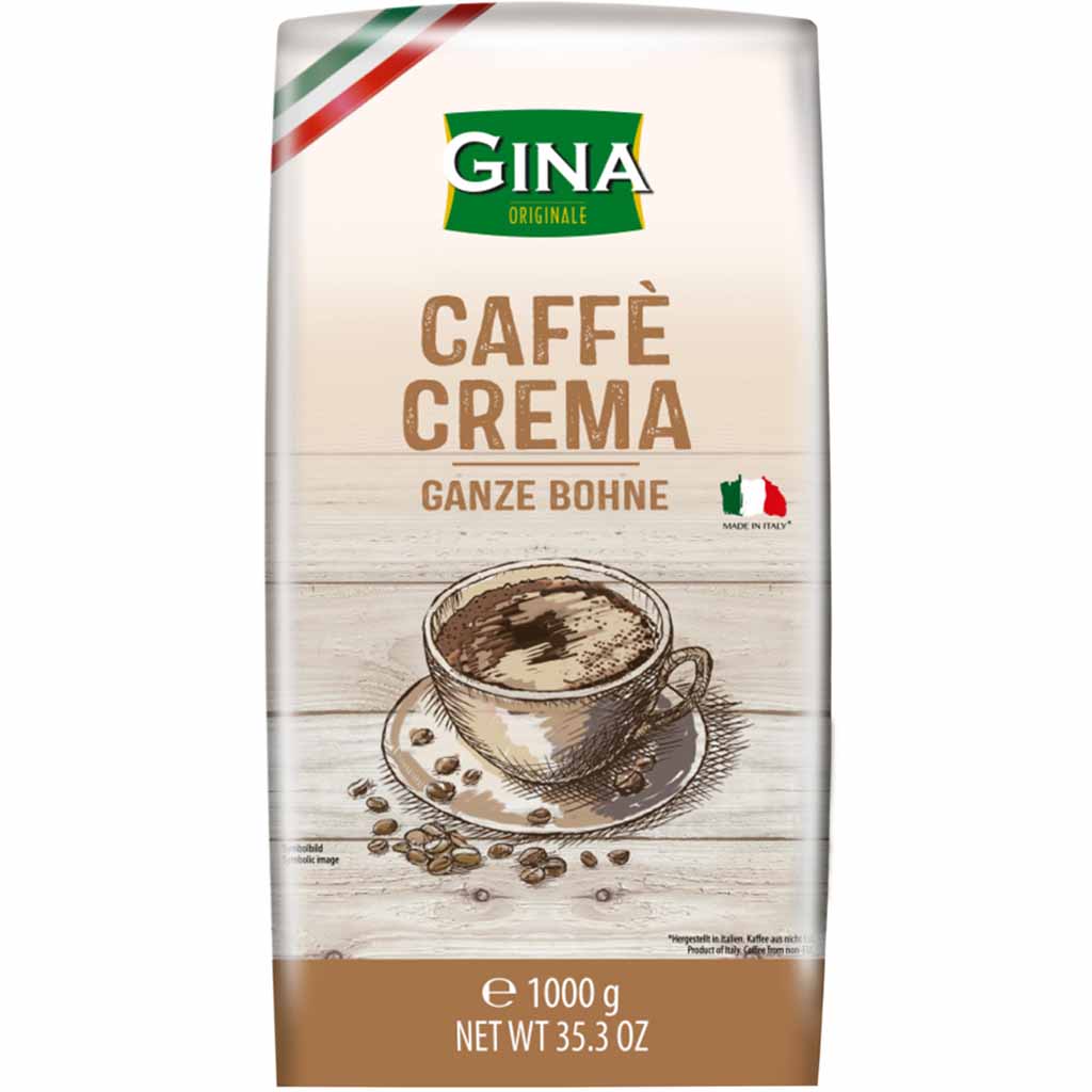 Gina Kaffee Crema ganze Bohnen 1kg MHD 30.08.27