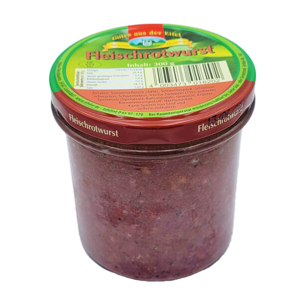 Gutes aus der Eifel Fleischrotwurst 300g MHD 12.08.28