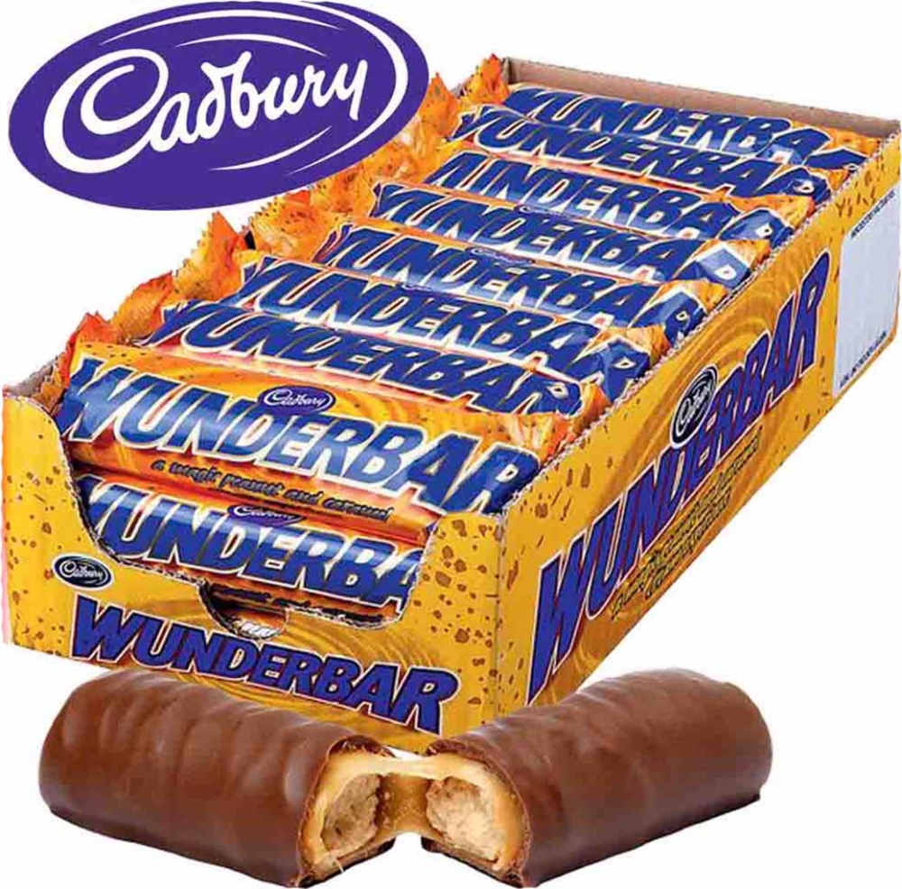Cadbury Wunderbar Peanut-Butter Riegel 24x49g=1176g MHD 01.07.26