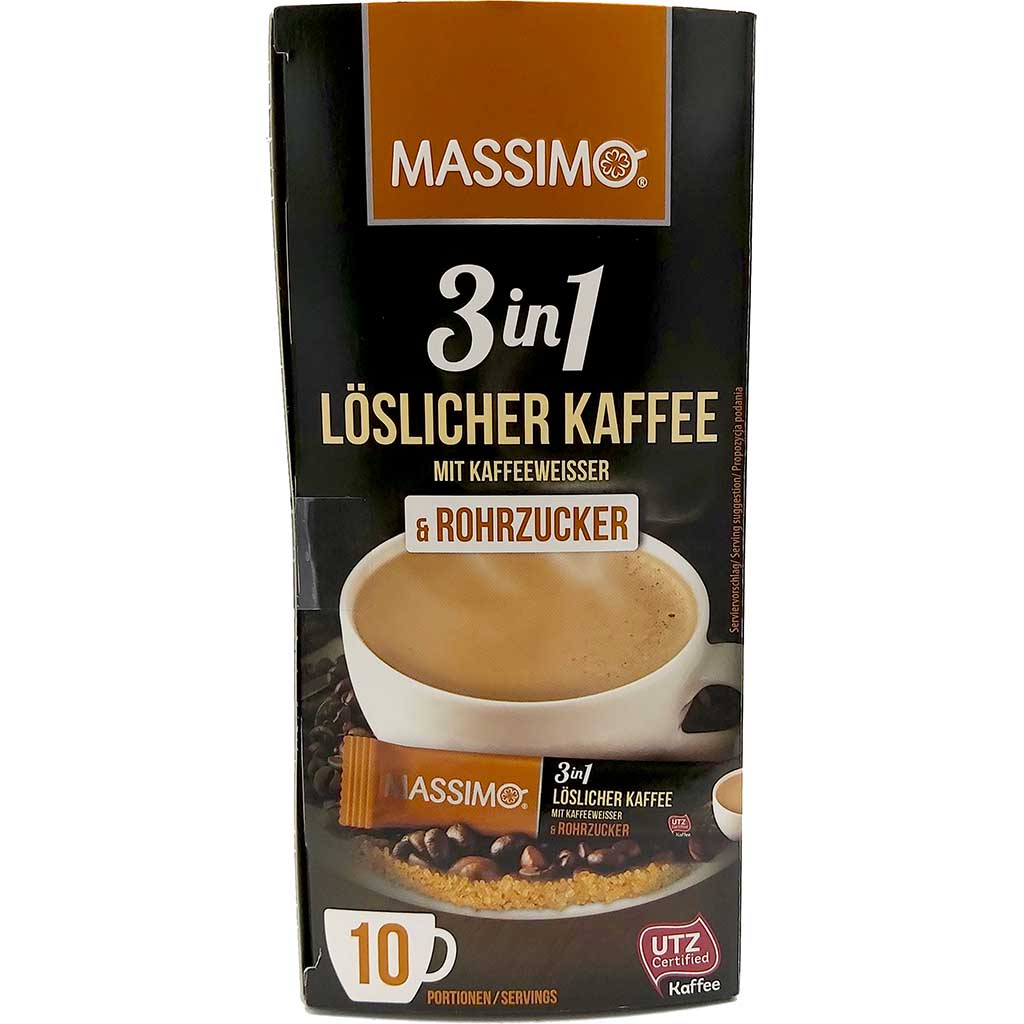 Massimo 3in1 löslicher Kaffee u Rohrzucker 10x 17g=170g MHD 31.10.26